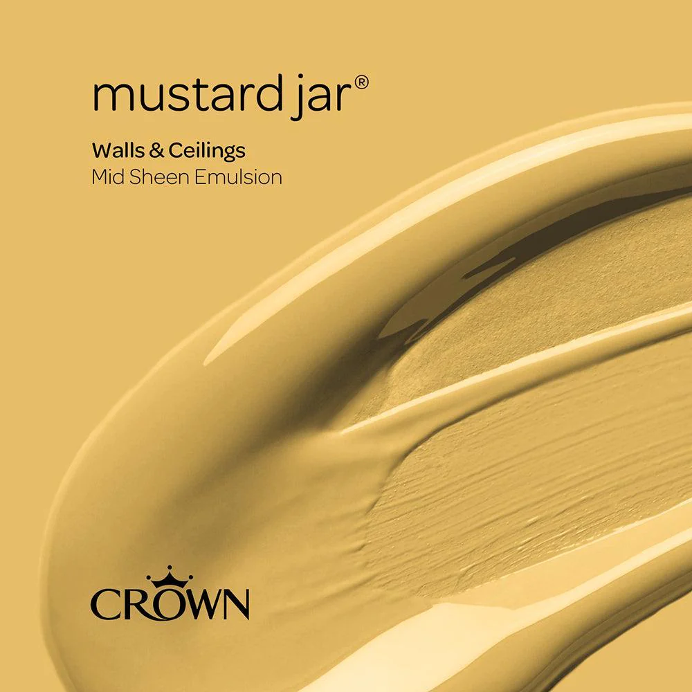 Crown Walls & Ceilings Mid Sheen Emulsion Paint | Mustard Jar - Image 9