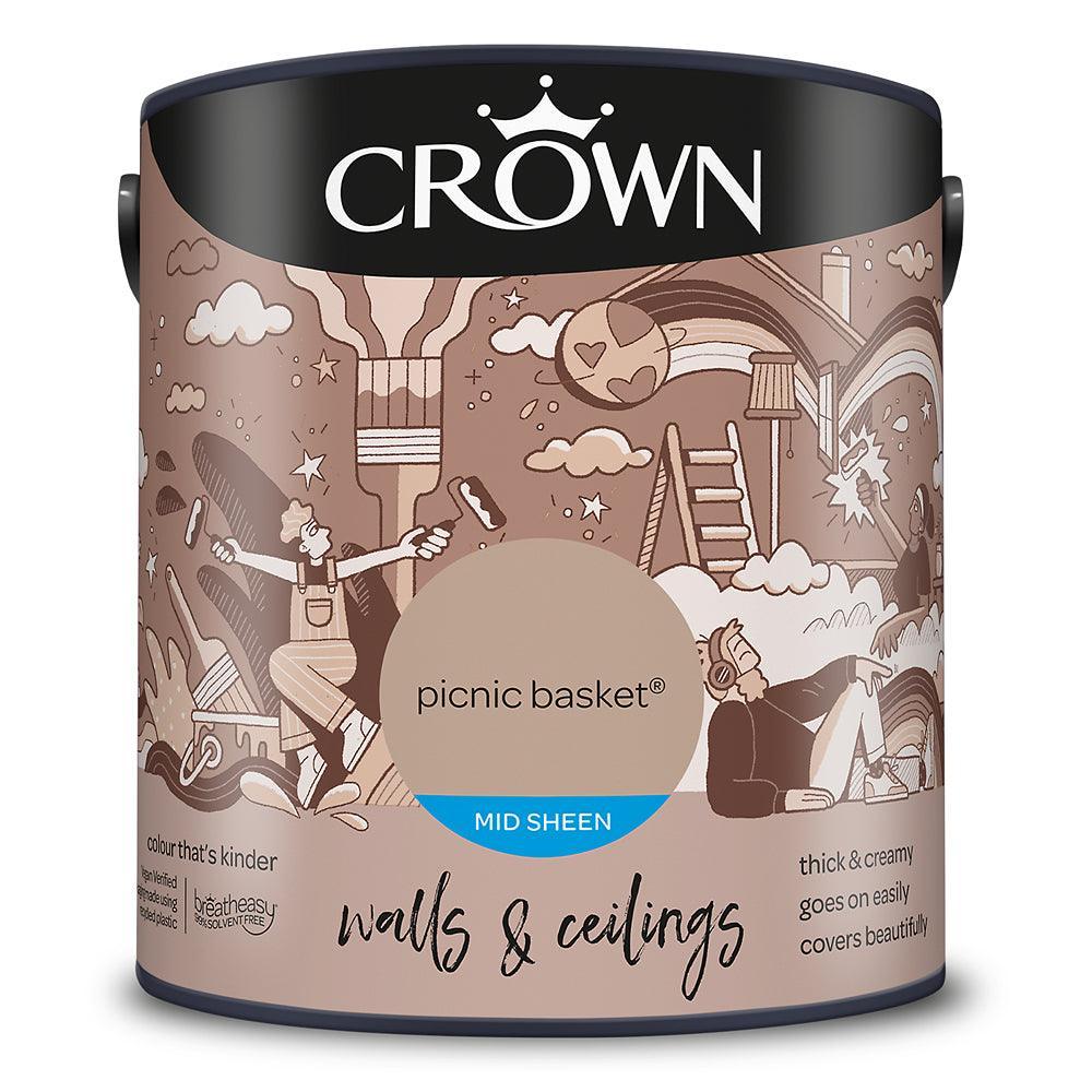 Crown Walls & Ceilings Mid Sheen Emulsion Paint | Picnic Basket - Image 10