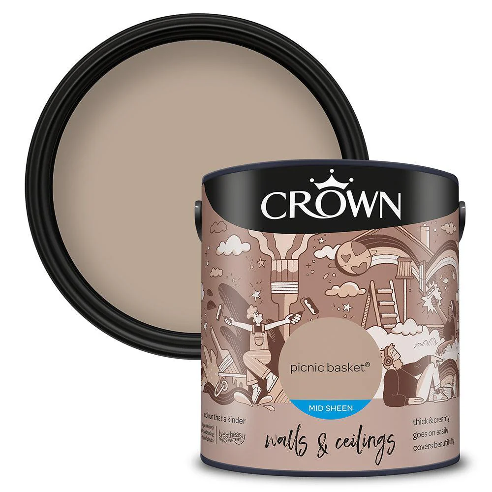 Crown Walls & Ceilings Mid Sheen Emulsion Paint | Picnic Basket - Image 11