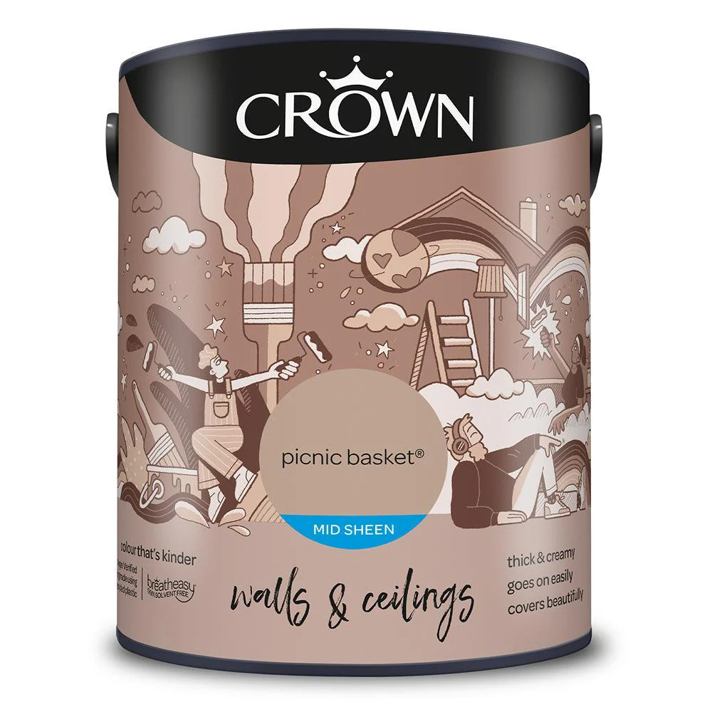 Crown Walls & Ceilings Mid Sheen Emulsion Paint | Picnic Basket - Image 3