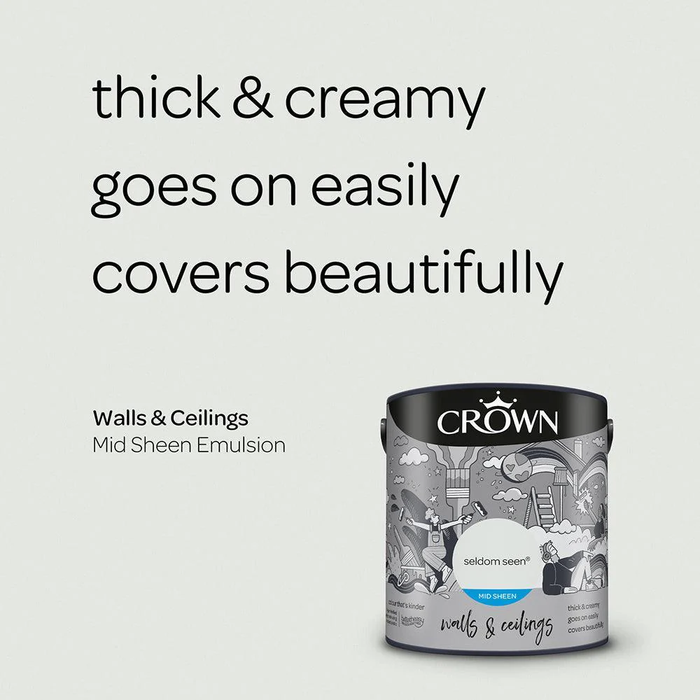 Crown Walls & Ceilings Mid Sheen Emulsion Paint | Seldom Seen - Image 6