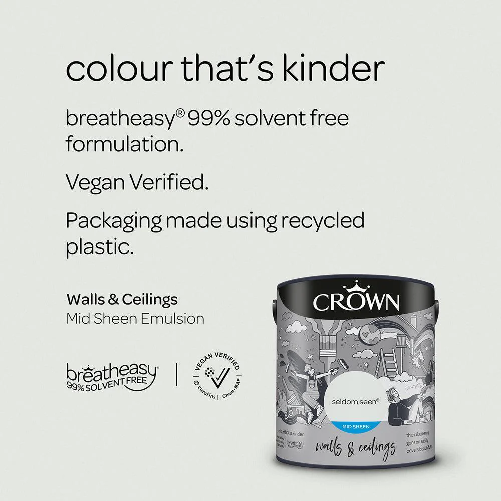 Crown Walls & Ceilings Mid Sheen Emulsion Paint | Seldom Seen - Image 7