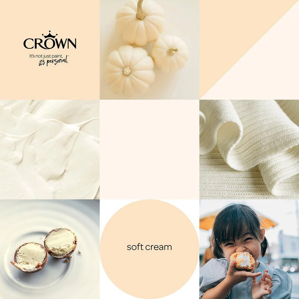 Crown Walls & Ceilings Mid Sheen Emulsion Paint | Soft Cream - Image 8