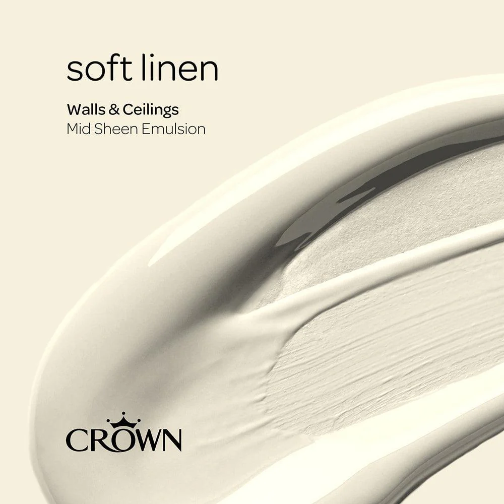 Crown Walls & Ceilings Mid Sheen Emulsion Paint | Soft Linen - Image 9
