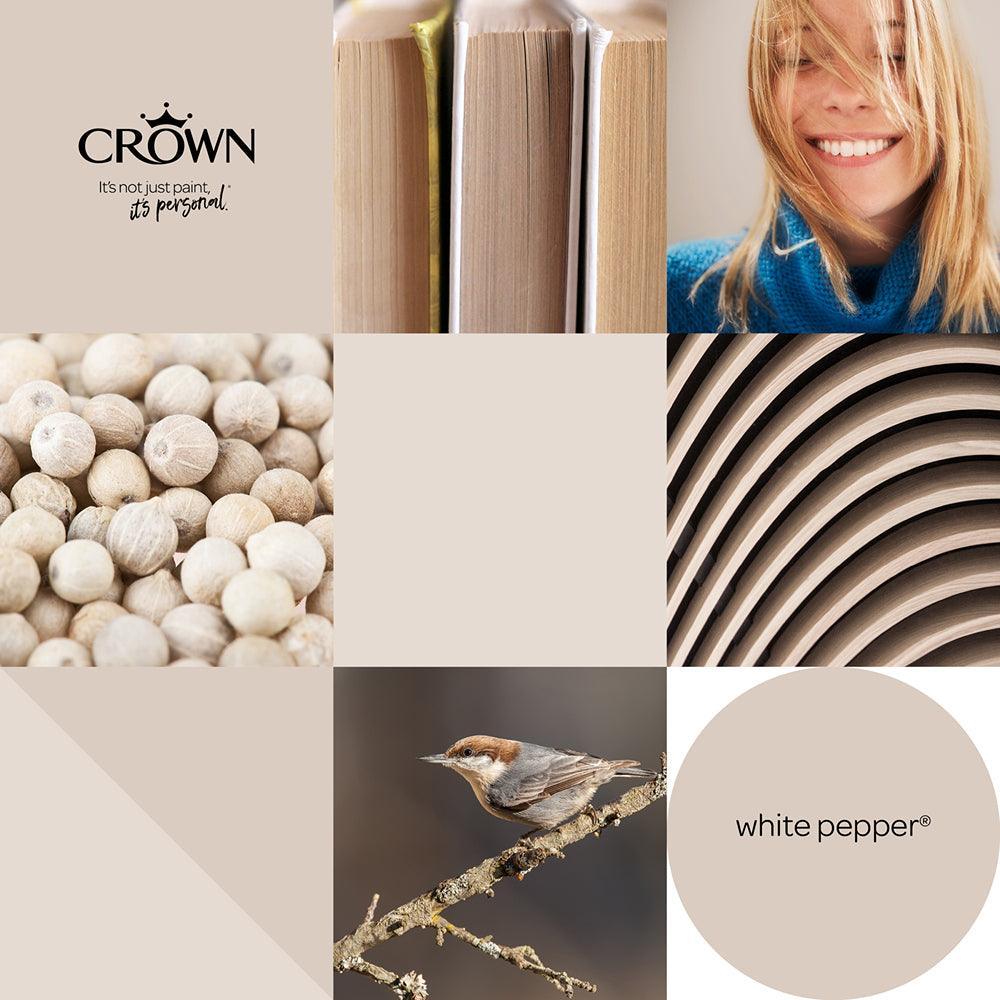 Crown Walls & Ceilings Mid Sheen Emulsion Paint | White Pepper - Image 8