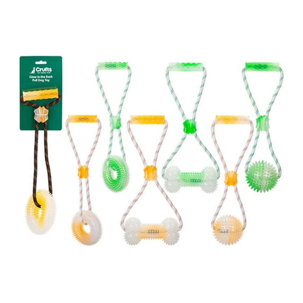Crufts Glow In The Dark Pull Toy With Handle