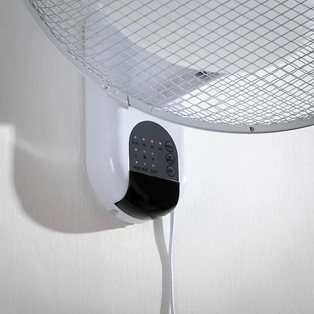 Daewoo 16 Inch Wall Fan with Remote Control | 3 Speeds, 7.5 Hour Timer - Image 4