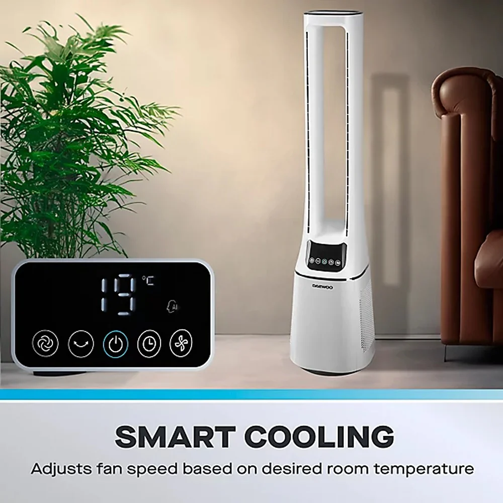 Daewoo 2 in 1 Bladeless Tower Fan and Purifier | Remote Control, Timer - Image 3
