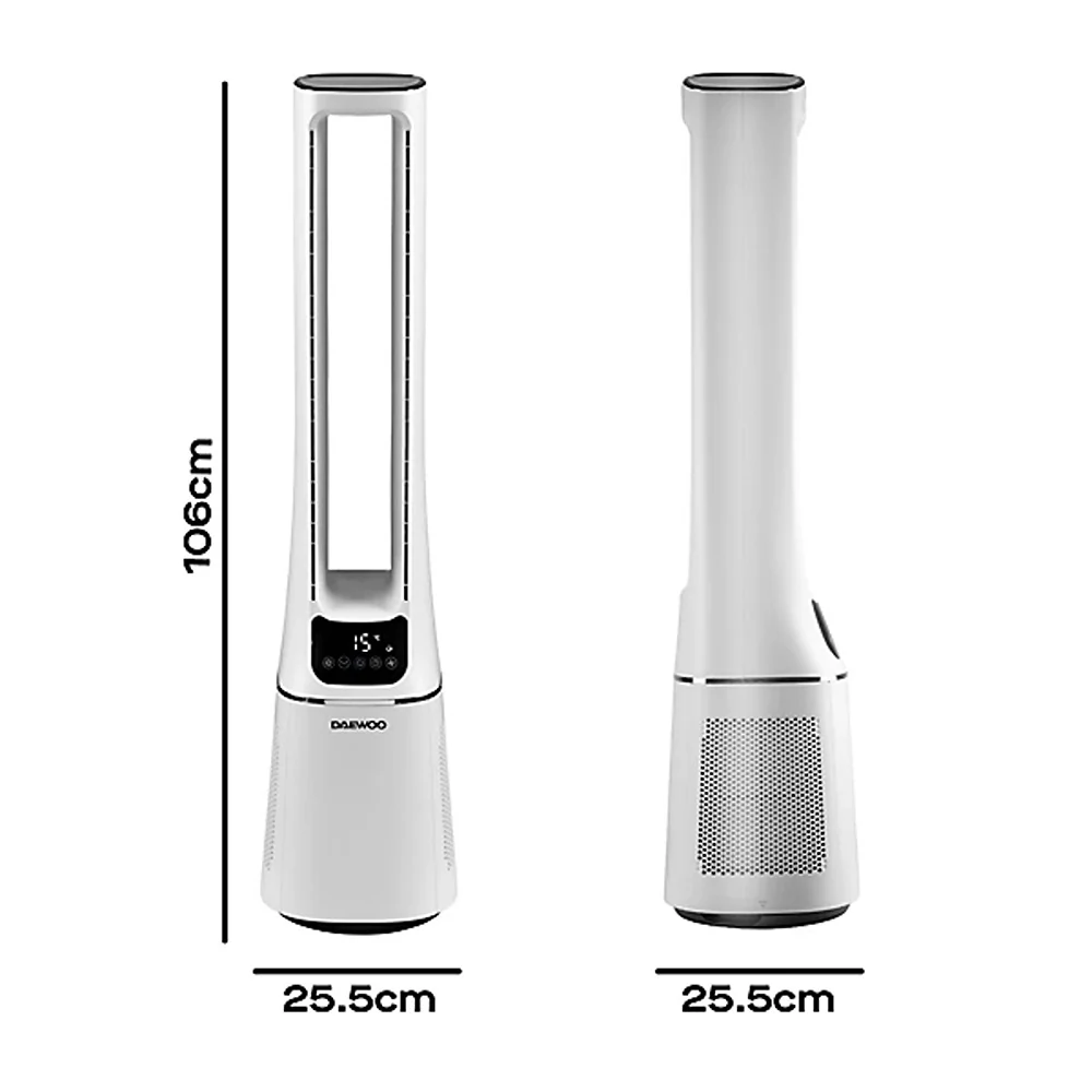 Daewoo 2 in 1 Bladeless Tower Fan and Purifier | Remote Control, Timer - Image 8