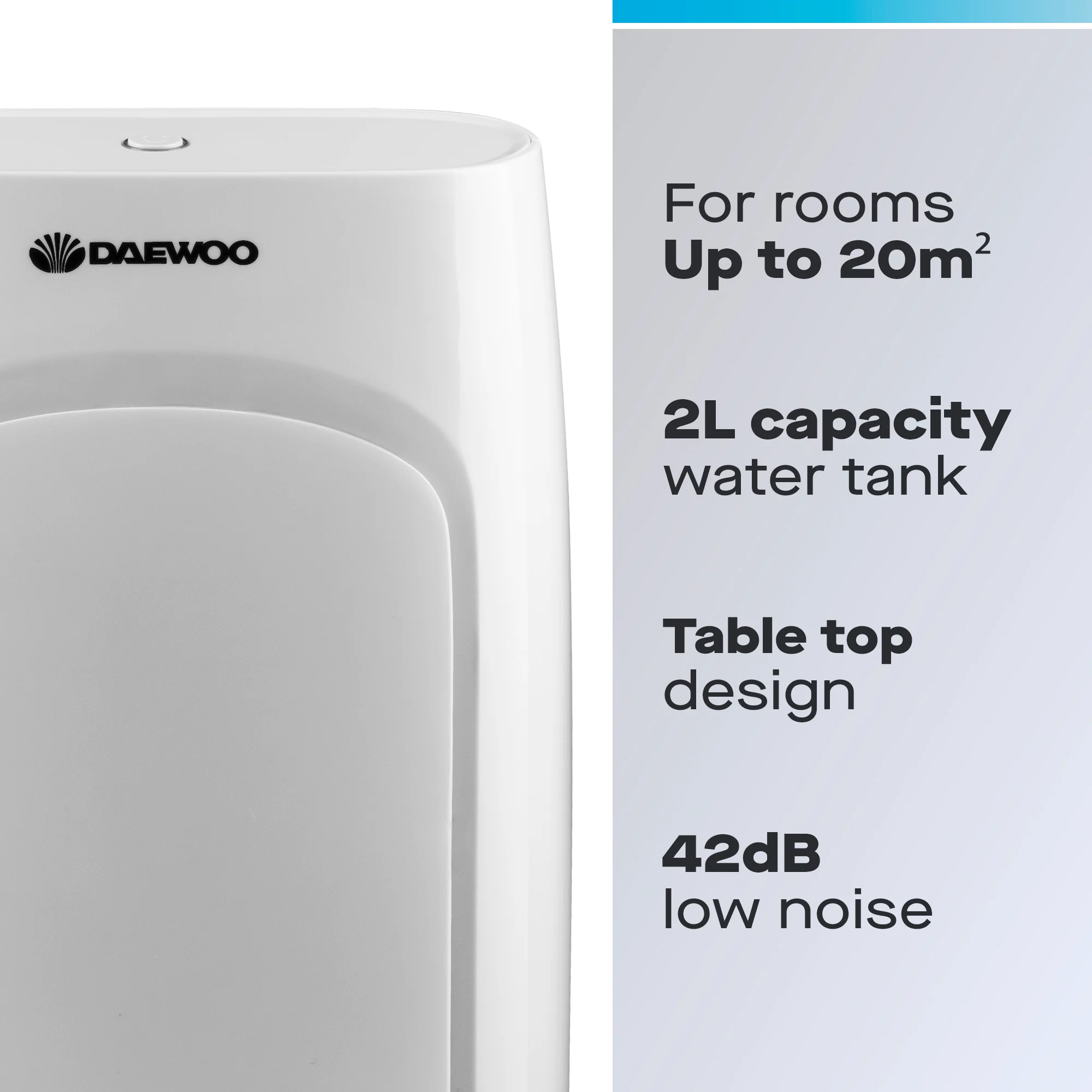 Daewoo Compact Dehumidifier | 2L - Image 3
