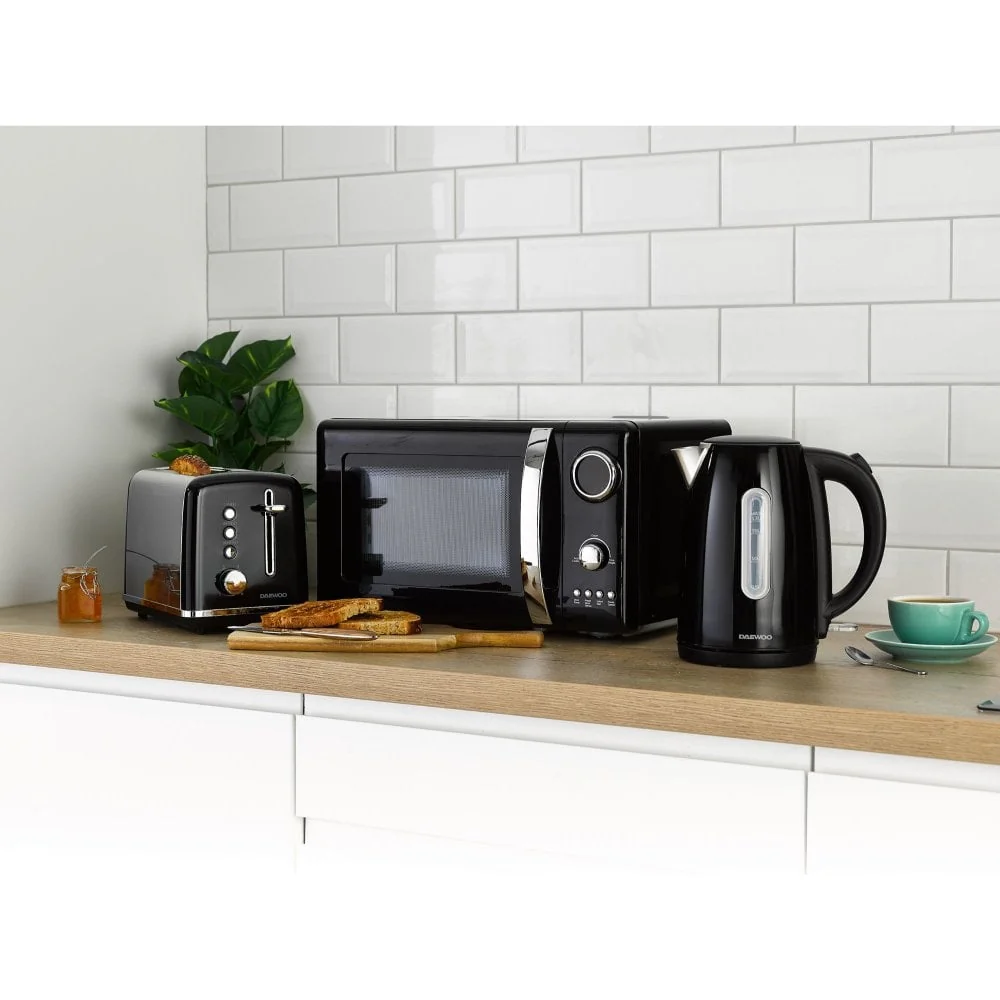 Daewoo Kensington Two Slice Toaster | Black and Chrome, Reheat, Defrost - Image 5