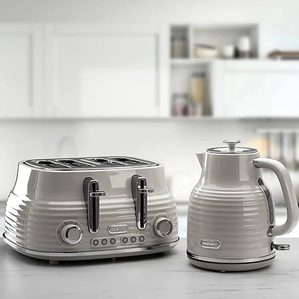 Daewoo Sienna Taupe 4 Slice Toaster | Defrost, Reheat, Cancel - Image 5