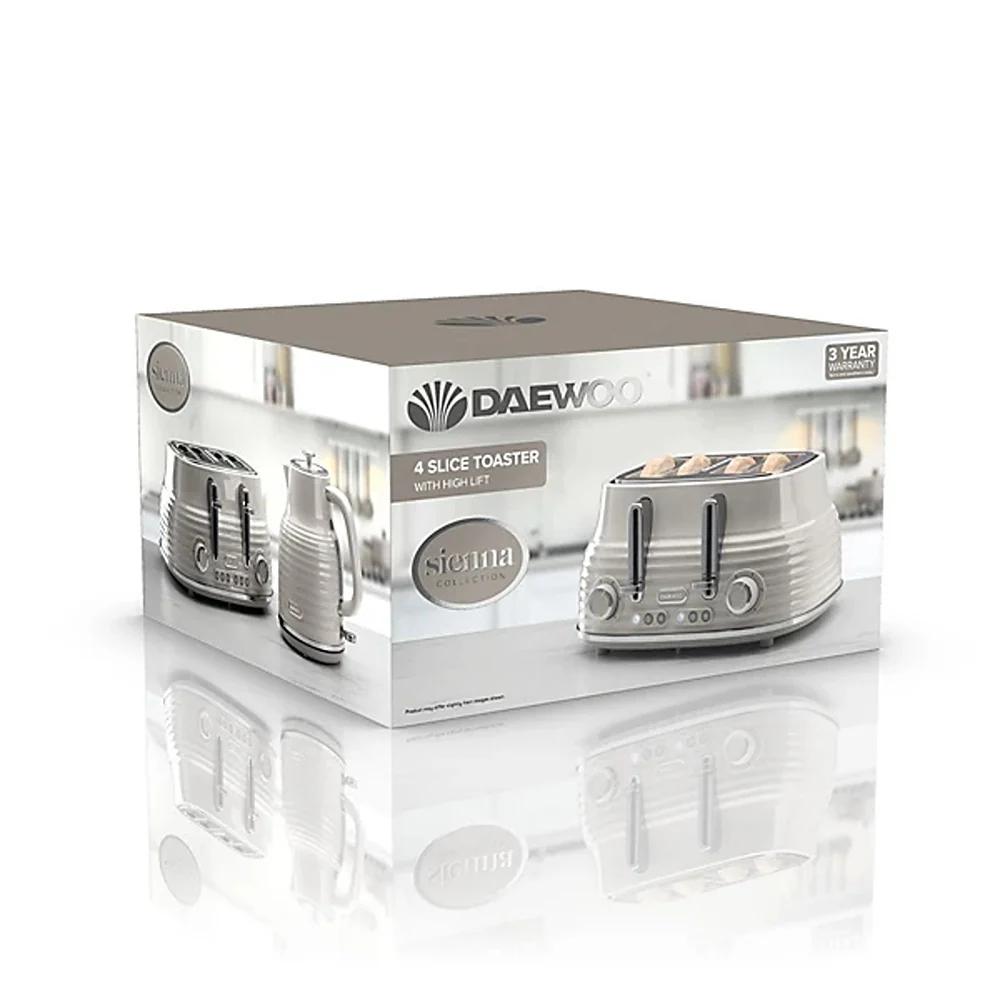 Daewoo Sienna Taupe 4 Slice Toaster | Defrost, Reheat, Cancel - Image 6
