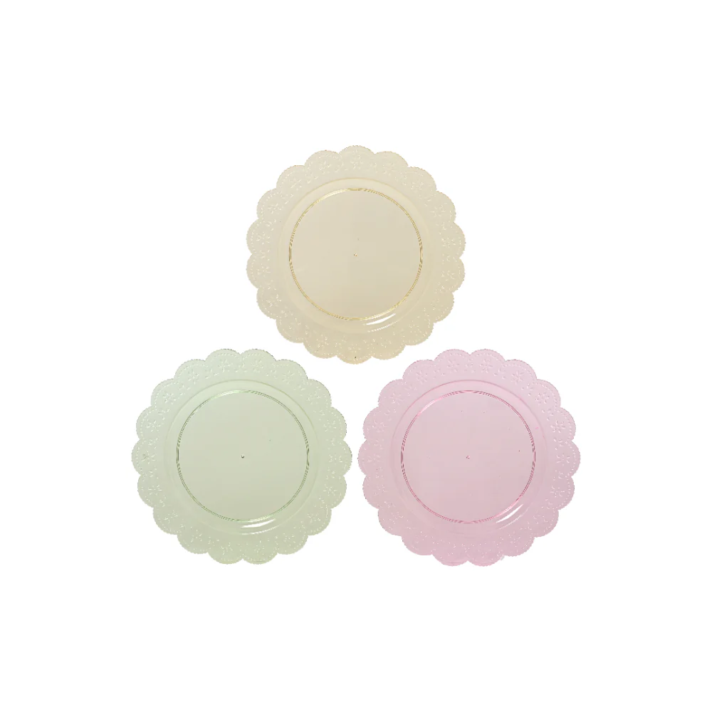 Decoris Floral Scalloped Charger Plate | Assorted Pastel Colours