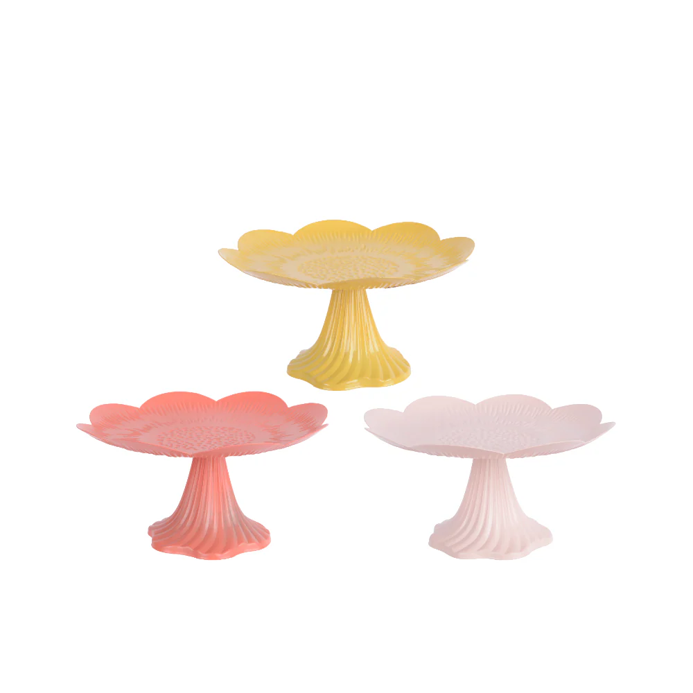 Decoris Flower Footed Cake Stand | 20 x 10cm, Assorted Colours