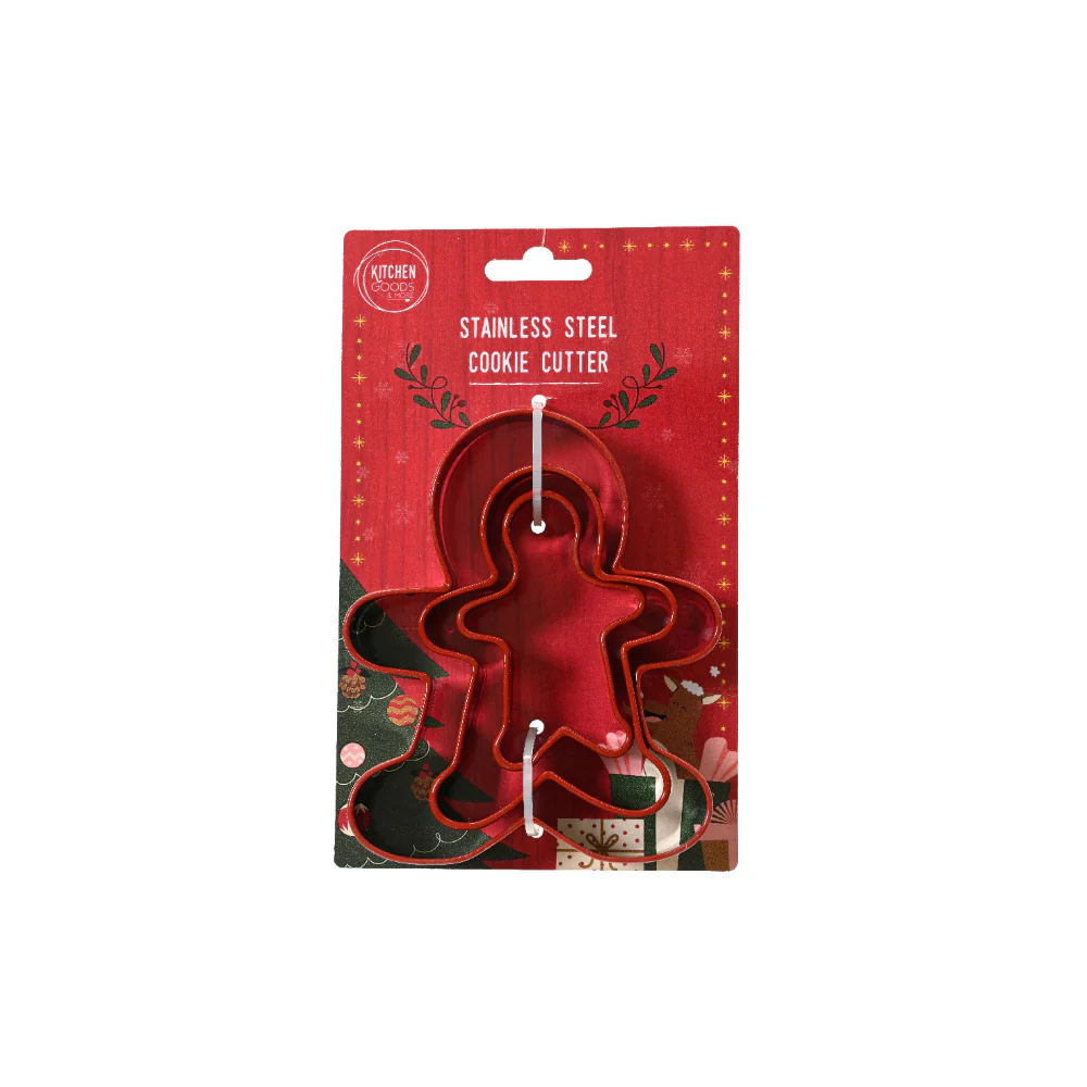 Decoris Gingerbread Person Cookie Cutter | Stainless Steel, Silicone Edge