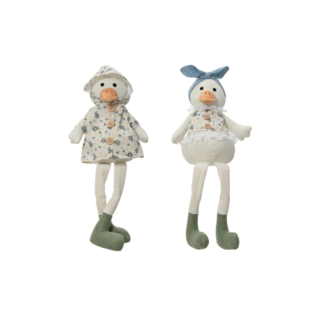 Decoris Long-Legged Sitting Goose Decorative Figure | 38cm, Assorted Outfits