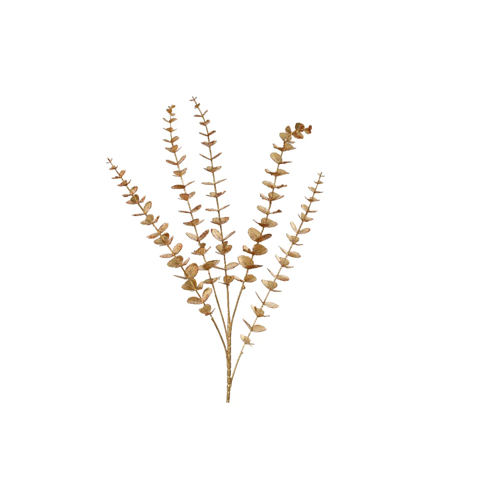 Decoris Metallic Gold Glitter Eucalyptus Foliage Spray | H 85cm