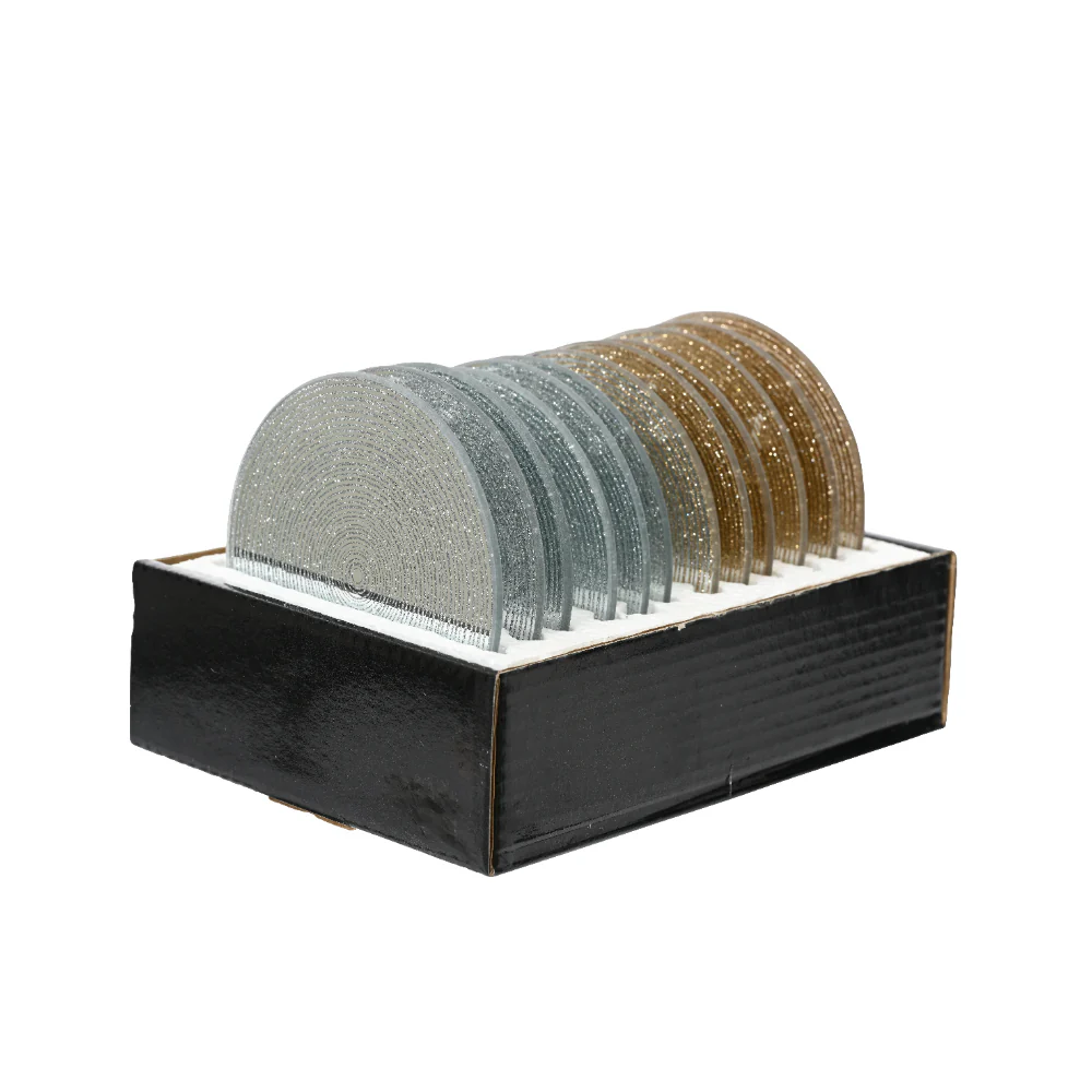 Decoris Round Mirrored Glass Coasters | Assorted Colours, Pack of 2 - Image 2