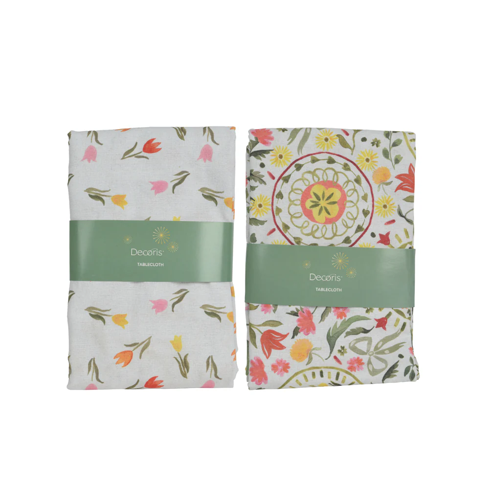 Decoris Tulip Floral Tablecloth | 140 x 250cm, Assorted Designs