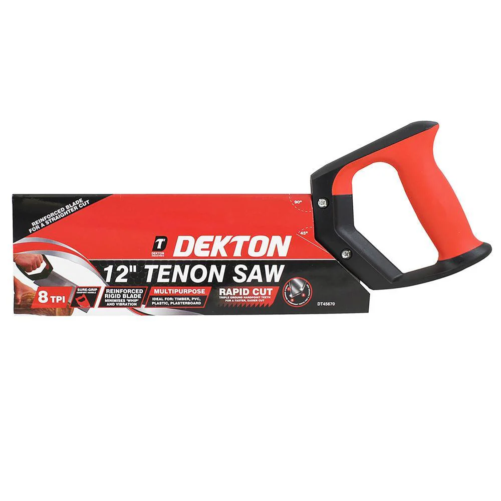 Dekton 12in Tenon Saw | 8 TPI | Sure Grip Comfort Handle - Image 2
