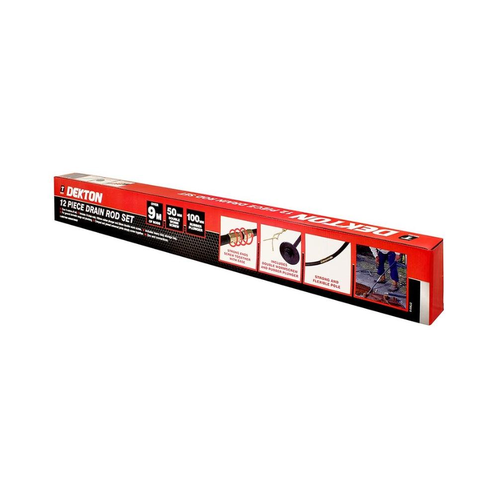 Dekton Drain Rod Set | 12 Piece