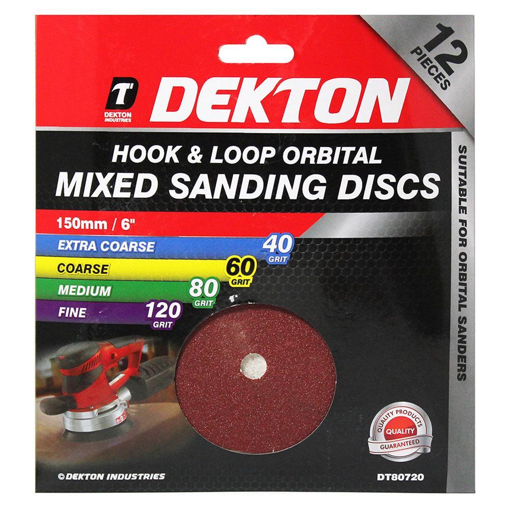 Dekton Hook And Loop Orbital Mixed Sanding Discs | 150 mm | Pack of 12 - Image 2