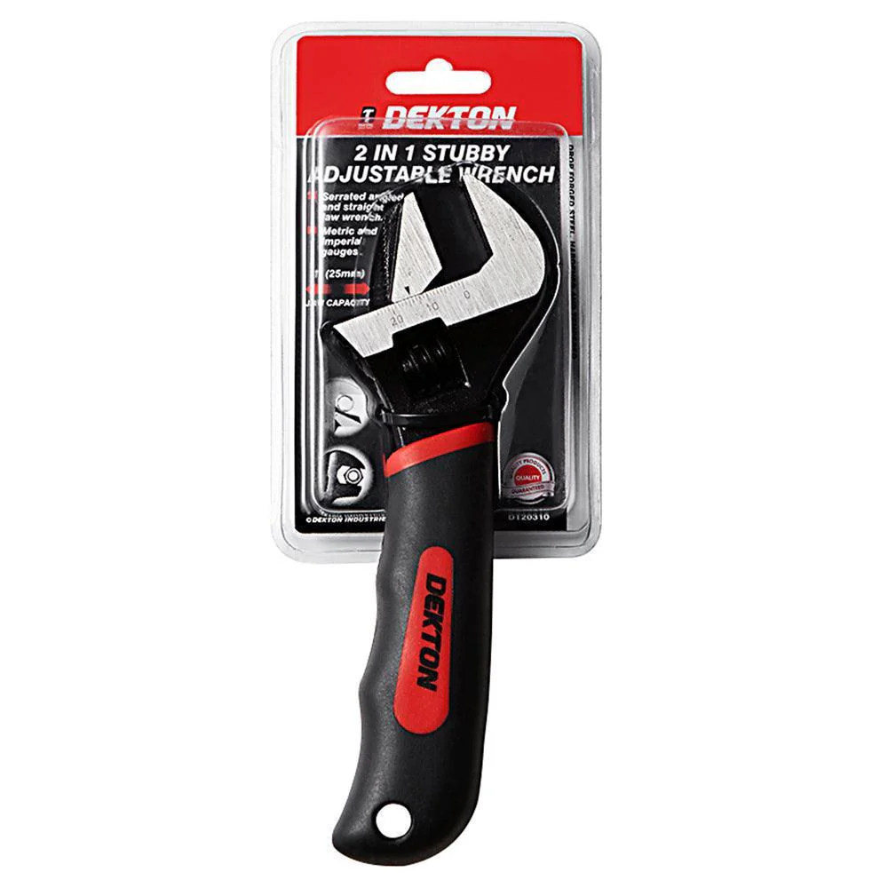 Dekton 2-in-1 Stubby Adjustable Wrench - Image 2