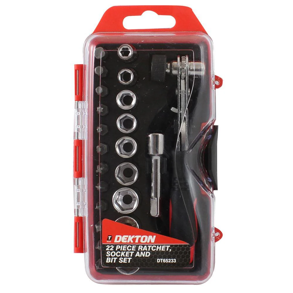 Dekton Ratchet Wrench | Bit & Socket Set | 22 Piece Set - Image 2