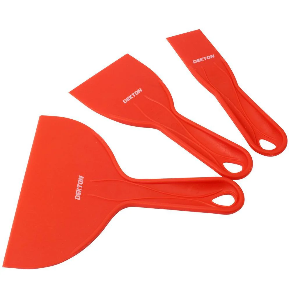 Dekton Plastic Putty Knife | Professional Use, DIY and Car Body Filling | 3 Piece Set