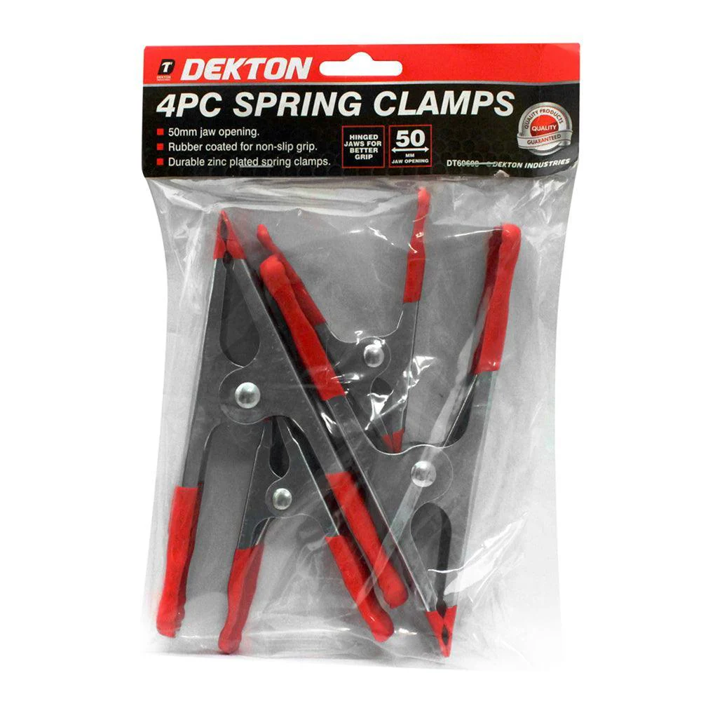 Dekton Spring Clamp Set | 50mm Jaw Opening | Pack of 4 - Image 2