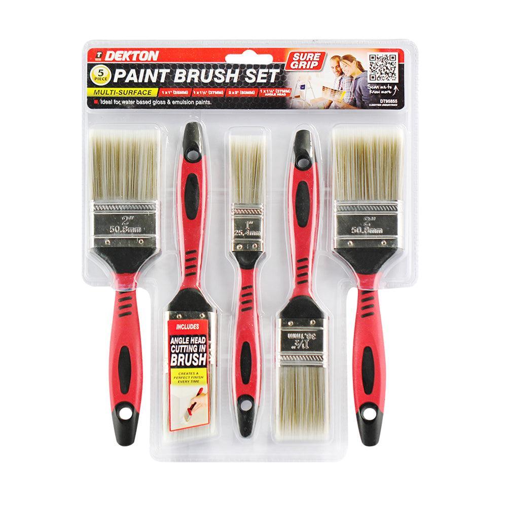 Dekton Pro Paint Brush Set | Sure Grip Handle | Pack of 5 - Image 2