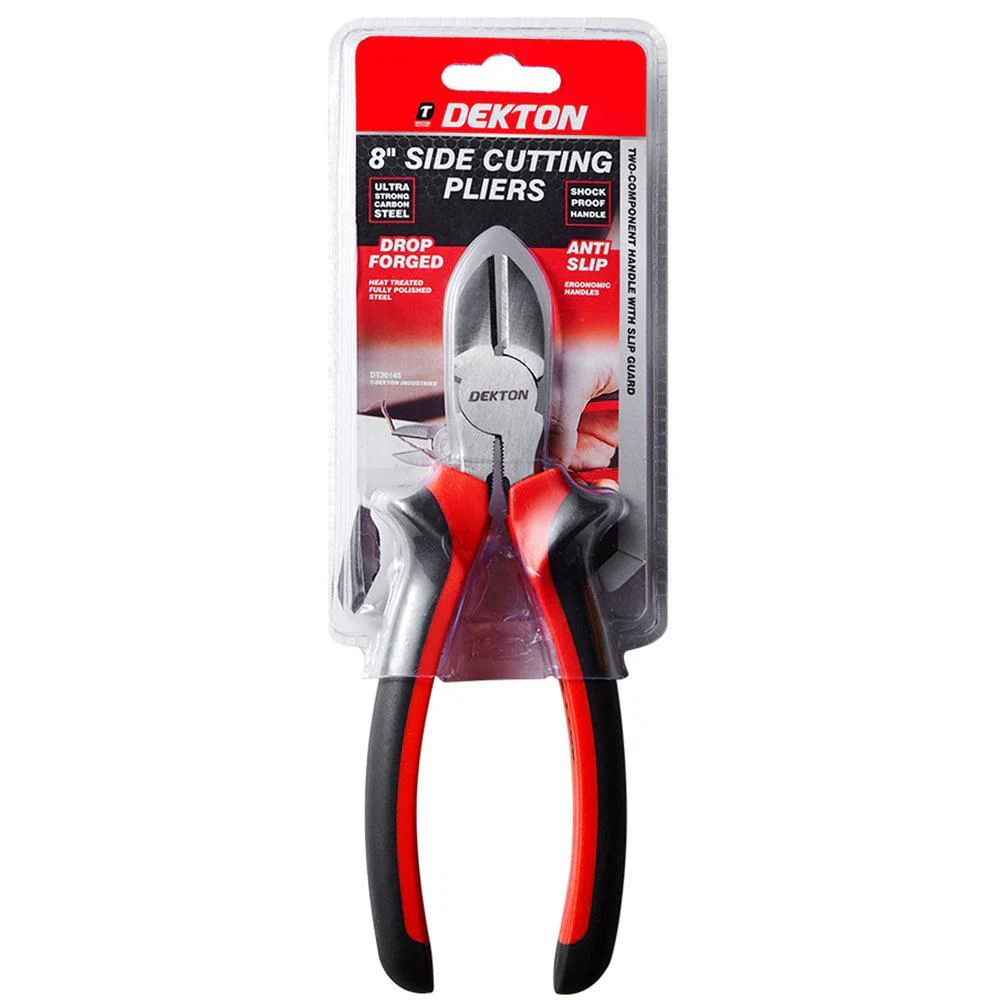 Dekton 8in Diagonal Pliers | Slip Guard | Heat Treated Steel - Image 2