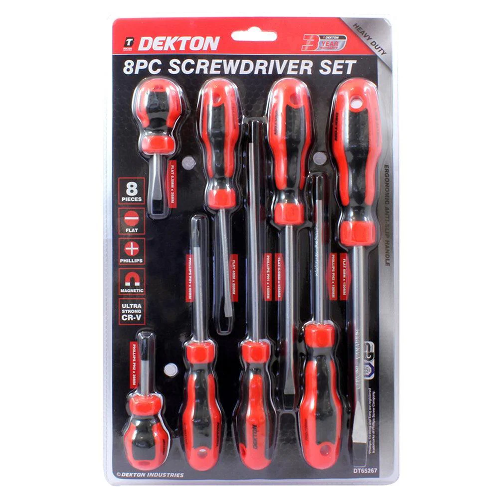 Dekton Screwdriver Set | High Quality | Various Sizes | 8 Piece Set - Image 2