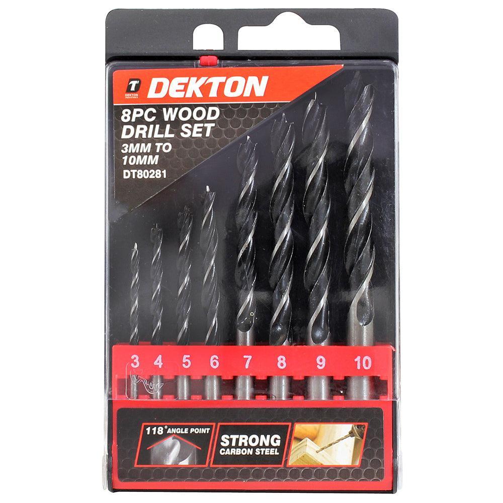 Dekton Wood Drill Set 3-4-5-6-7-8-9-10 mm | 118 Angle Point | 8 Piece Set - Image 2