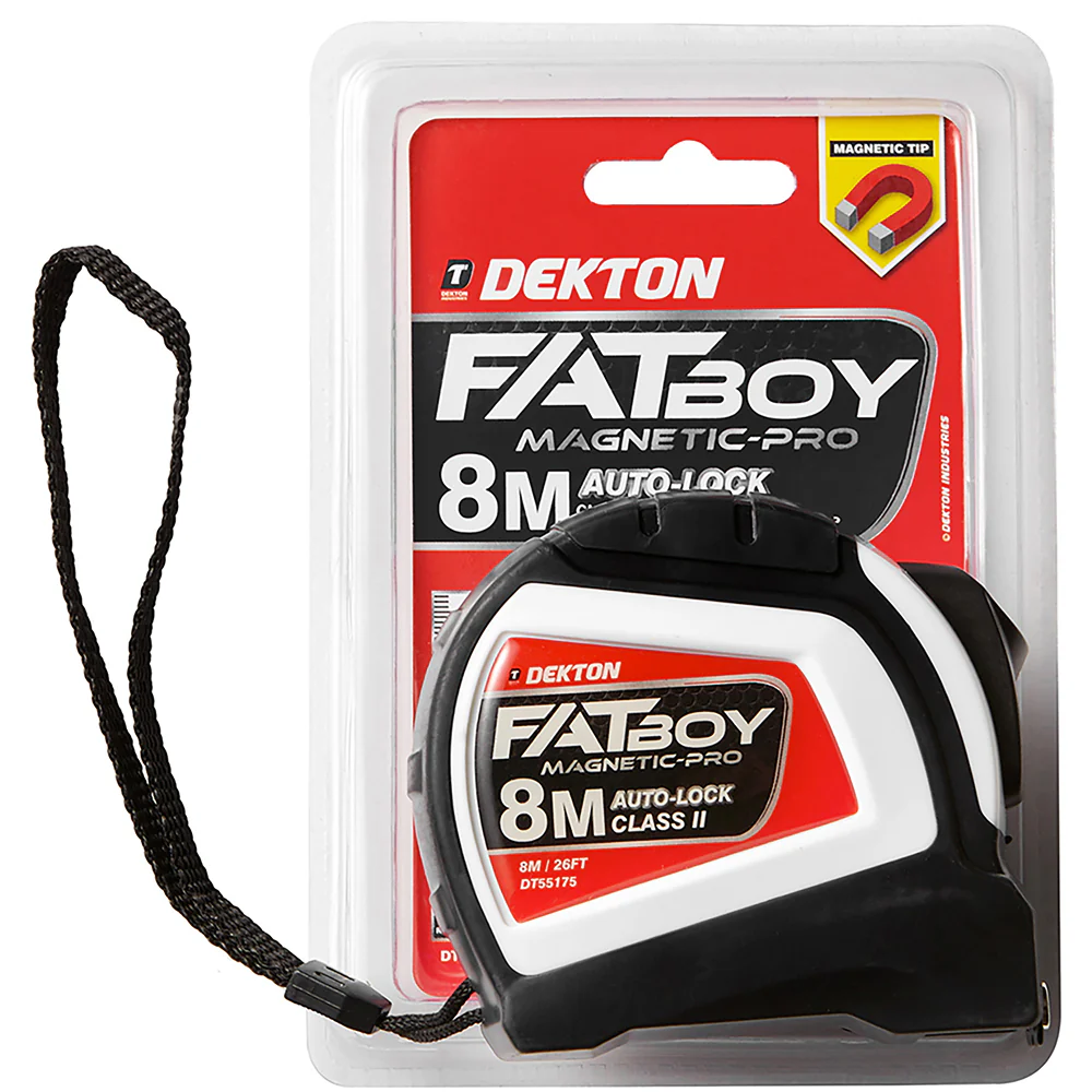 Dekton Fatboy Magnetic Tape Measure | 8m x 25mm, Auto Lock, Class II