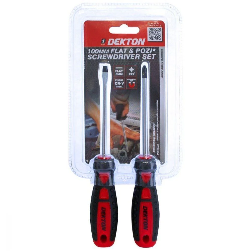 Dekton Flat And Pozi Screwdriver Set | 100mm