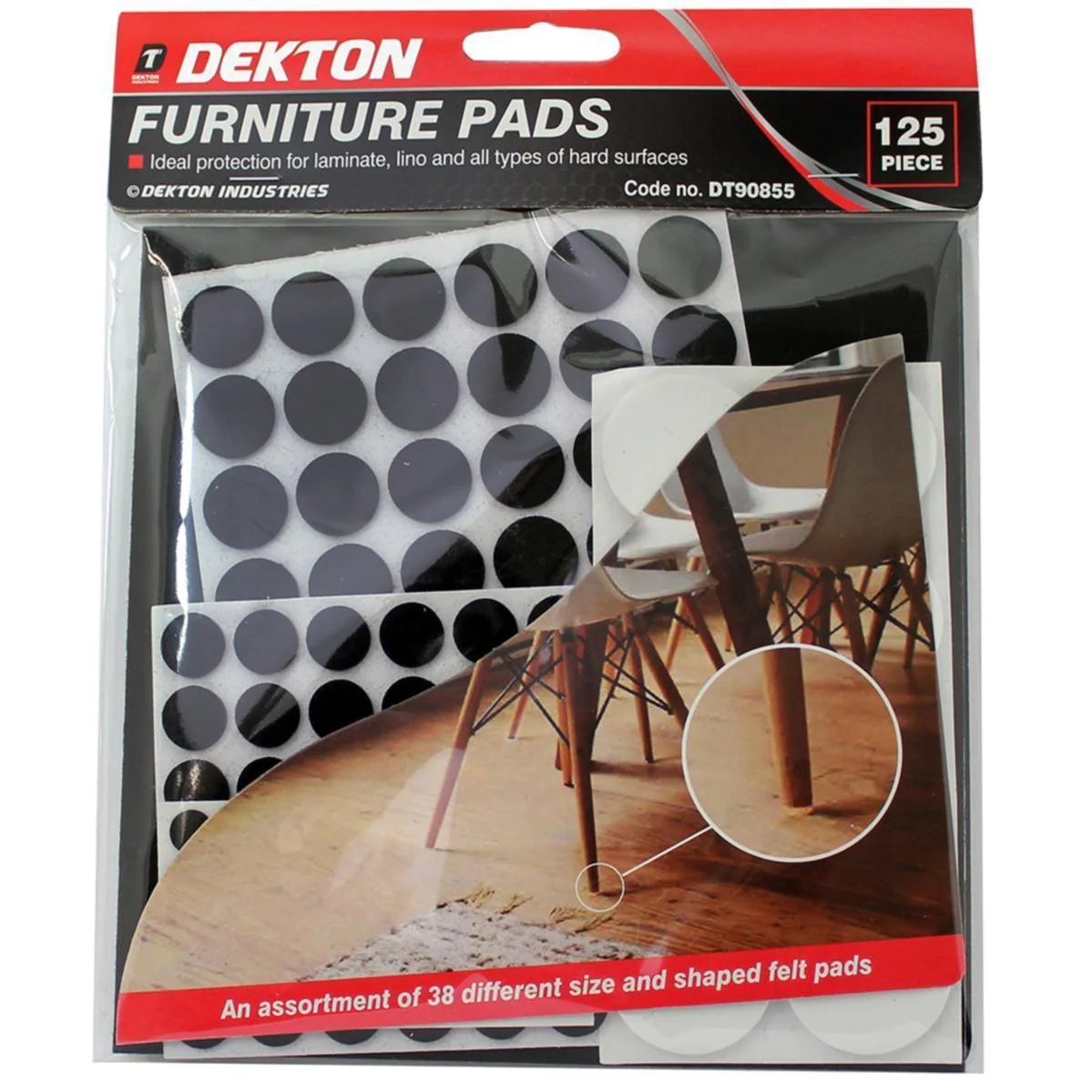 Dekton | Furniture Pads 125 Piece Assortment DT90855