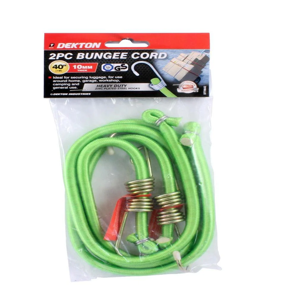 Dekton | Heavy Duty Bungee Cord 1mtr x 10mm 2 Pieces DT70643