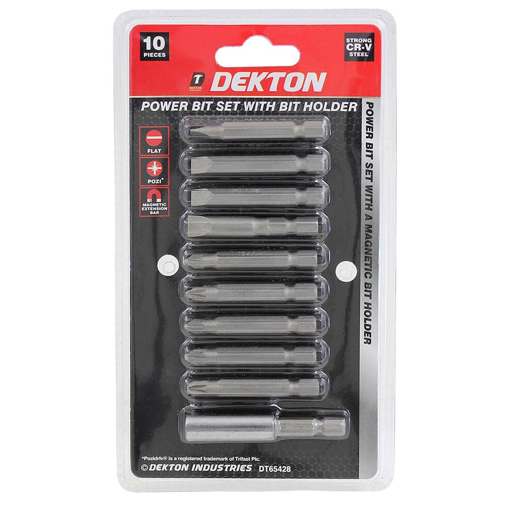 Dekton Power Bit Set With Bit Holder | 50 mm Flat & Pozi Bits | Magnetic Bit Holder - Image 2