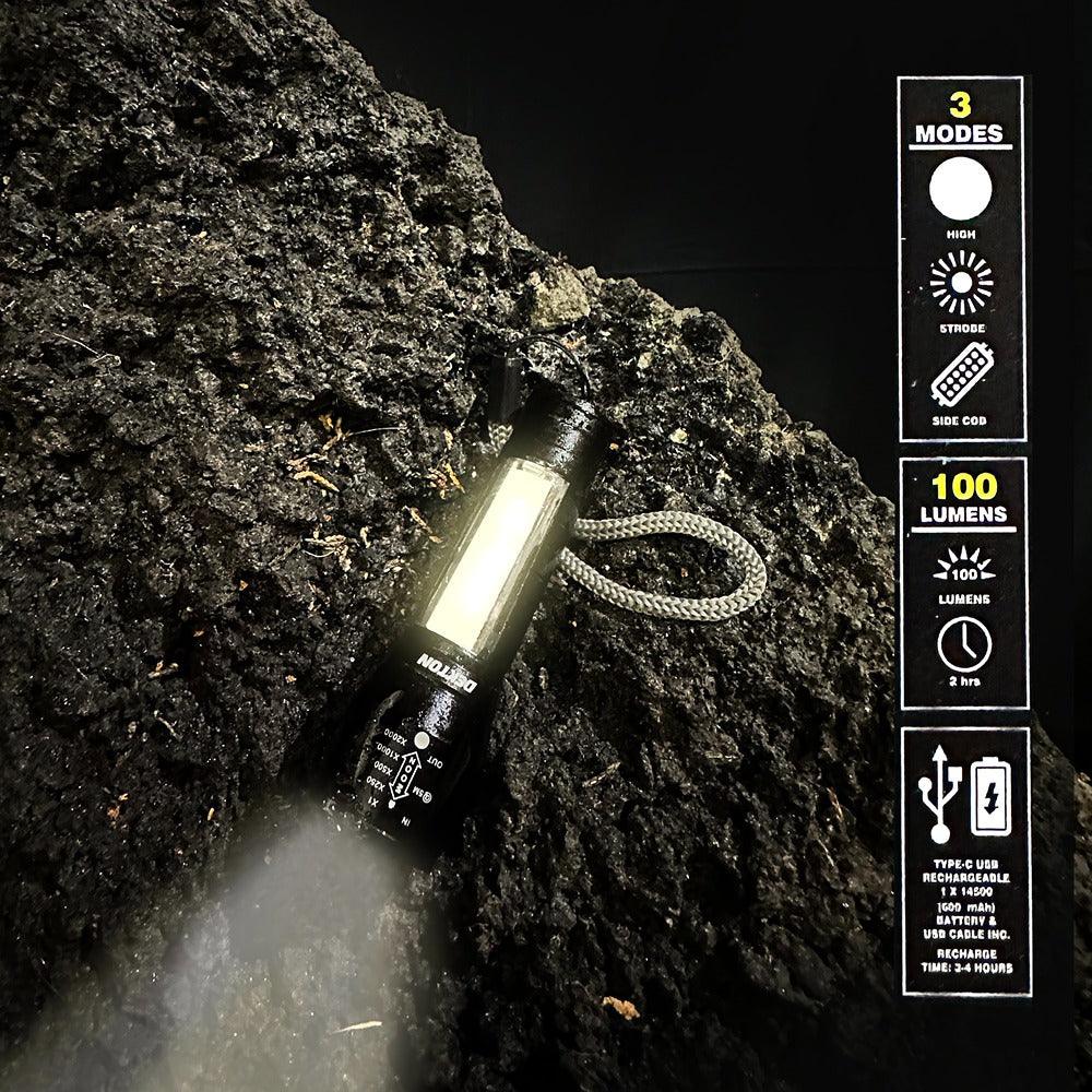 Dekton Rechargeable LED Torch | 100lm | Metallic Red - Image 9