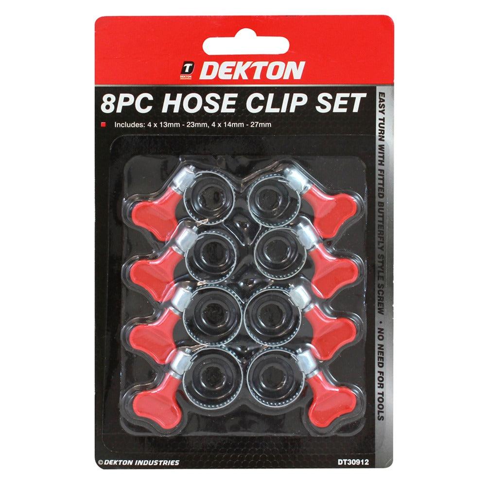Dekton Stainless Steel Hose Clamp Set | 8pc | Adjustable Size Range - Image 2