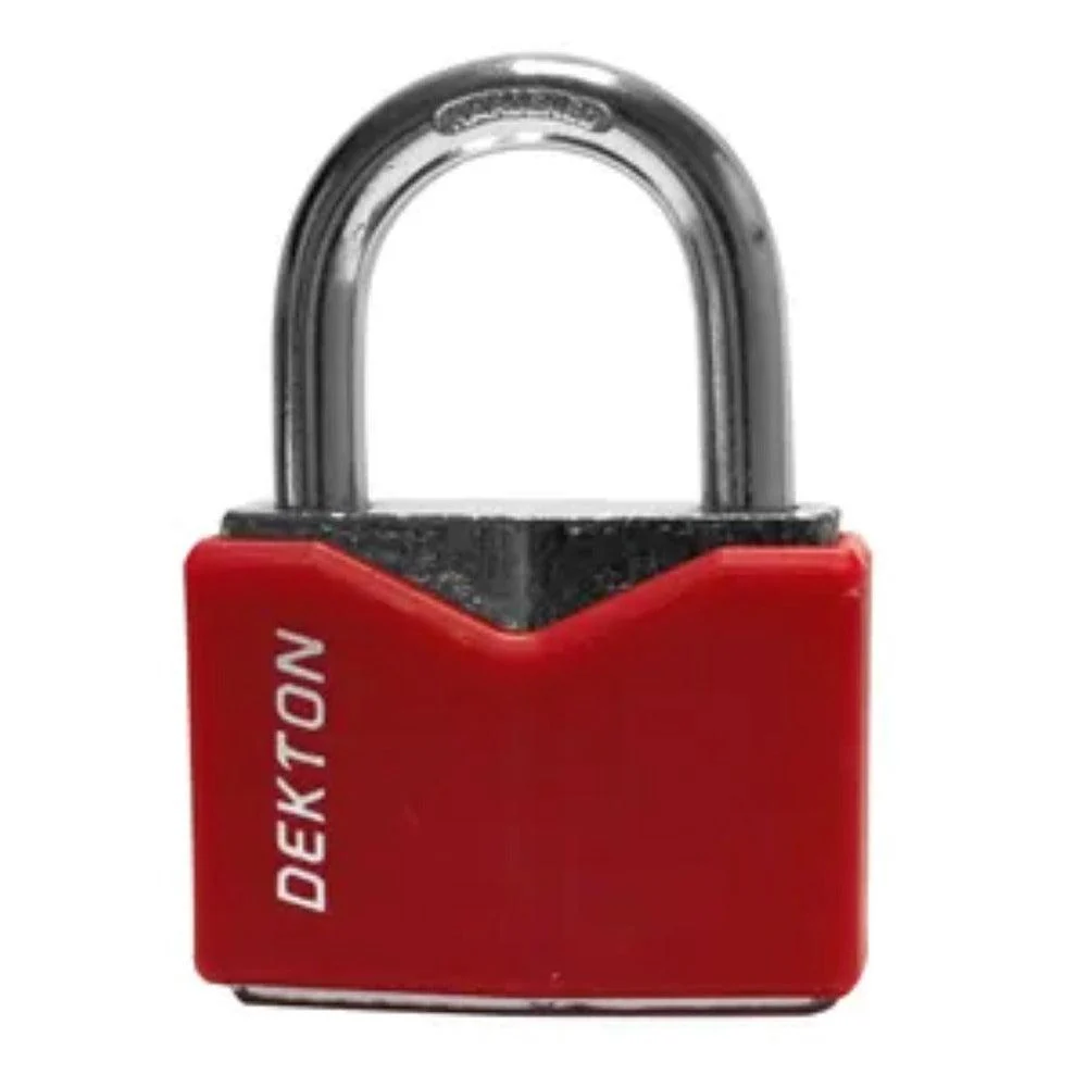 Dekton Vibrant Red Covered Steel Padlock | 50mm