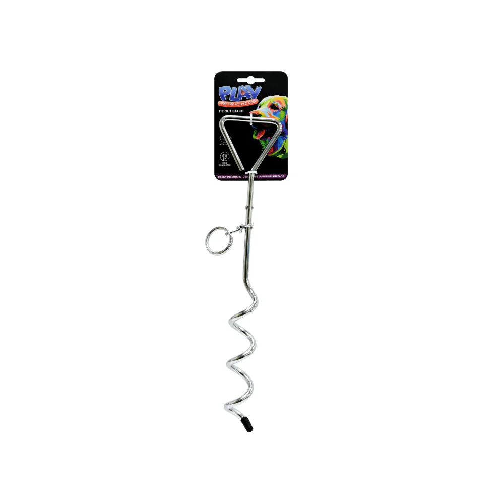 Dog Tie Out Stake | 8 x 46cm, Spiral Metal Ground Anchor