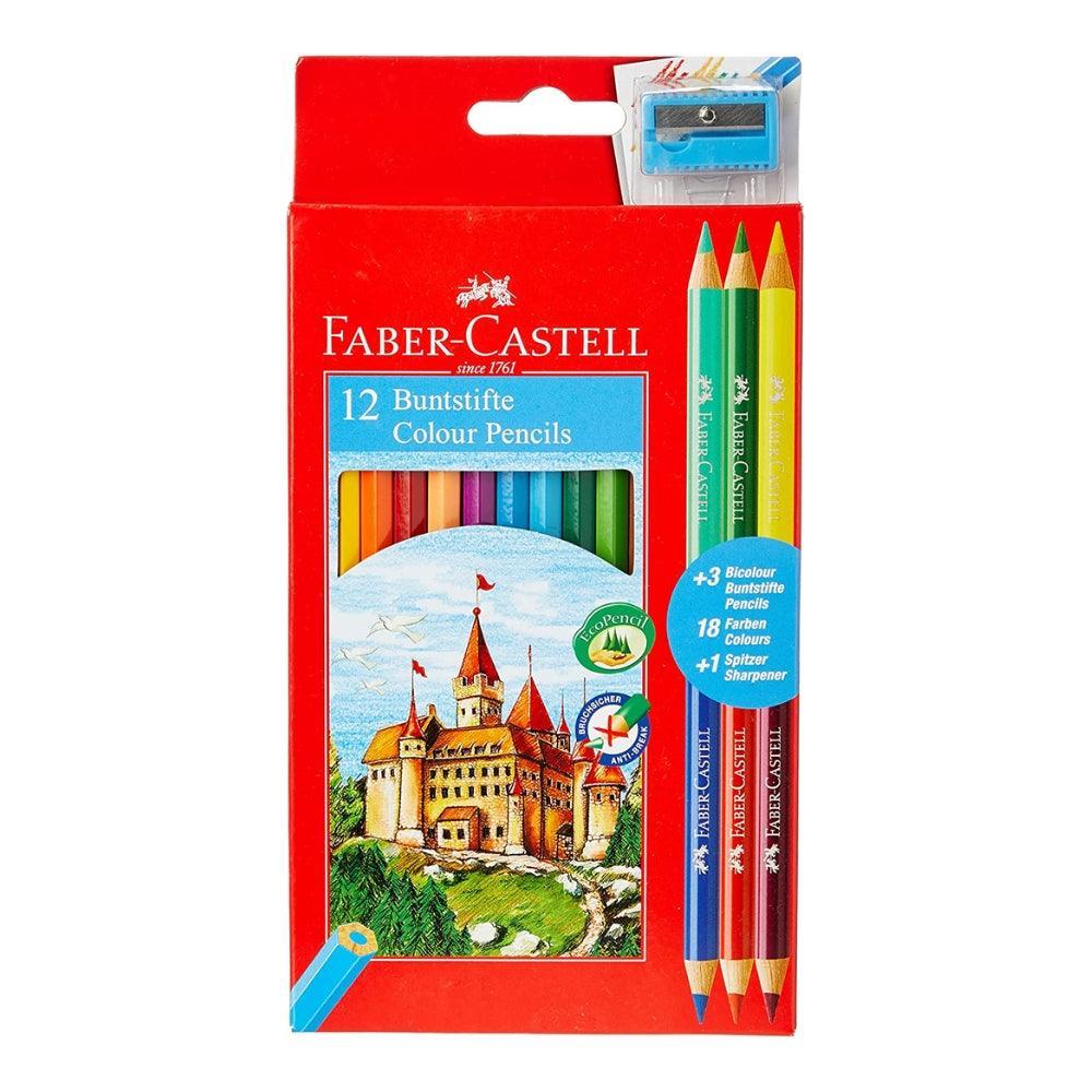 Faber Eco Colour Pencils 12 + 3 Free Bi-Colours