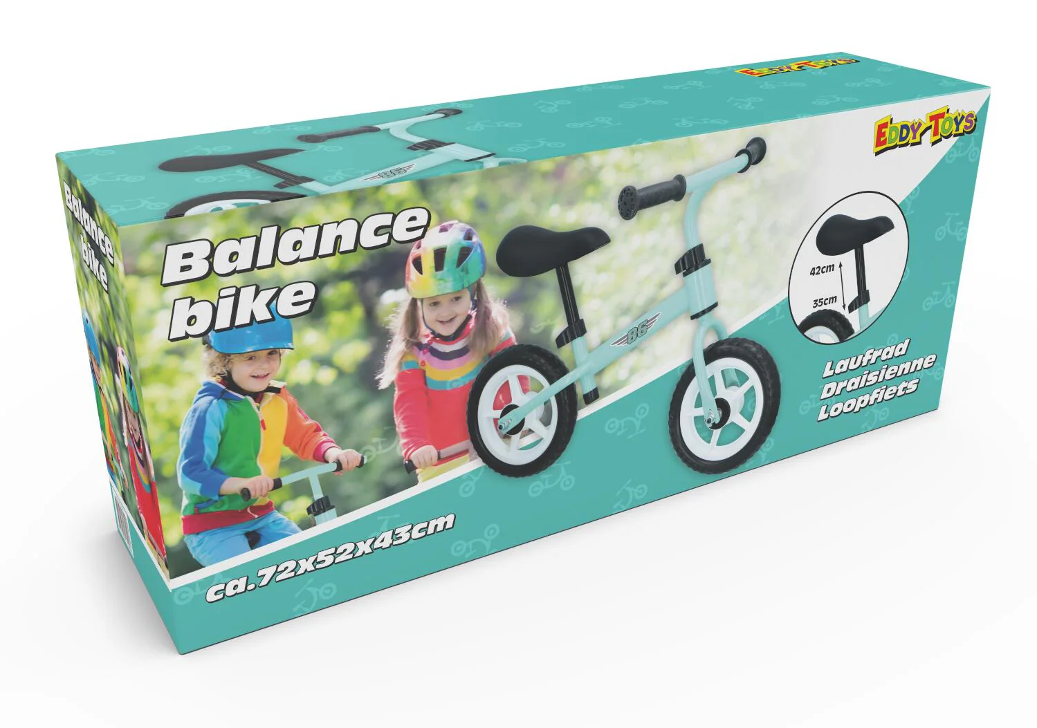 Eddy Toys Balance Bike | Blue & Pink | Adjustable & Lightweight - Image 3