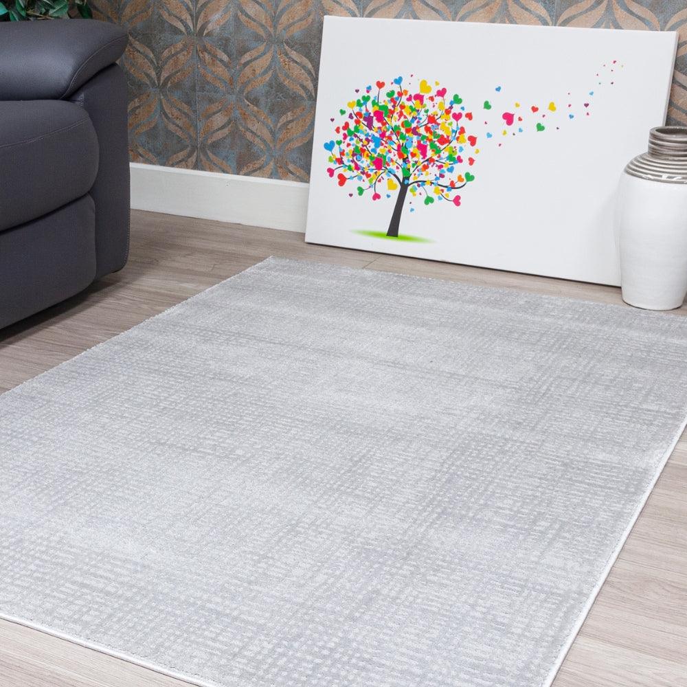 Elements Crisscross Grey Rug | Modern Geometric Design with Plush Comfort - Image 3