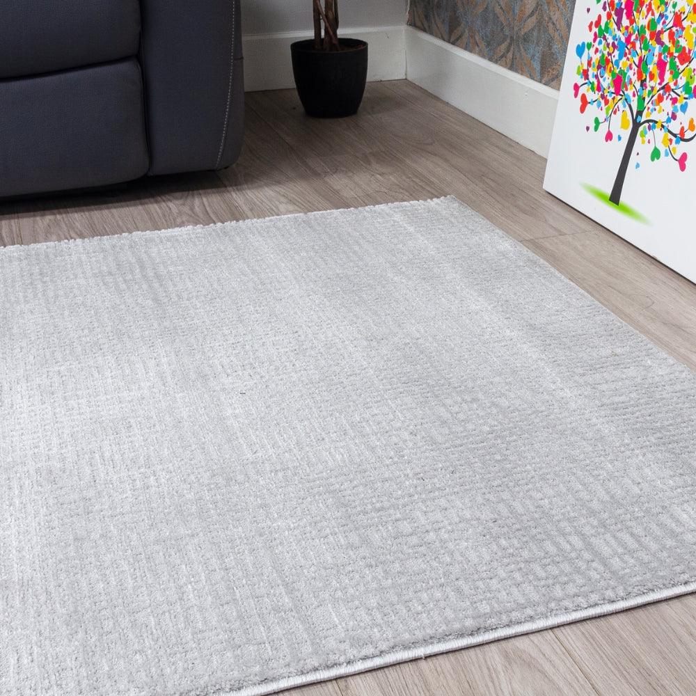 Elements Crisscross Grey Rug | Modern Geometric Design with Plush Comfort - Image 4