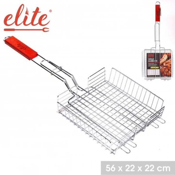 Elite Stainless Steel BBQ Grill Basket | 56x22cm