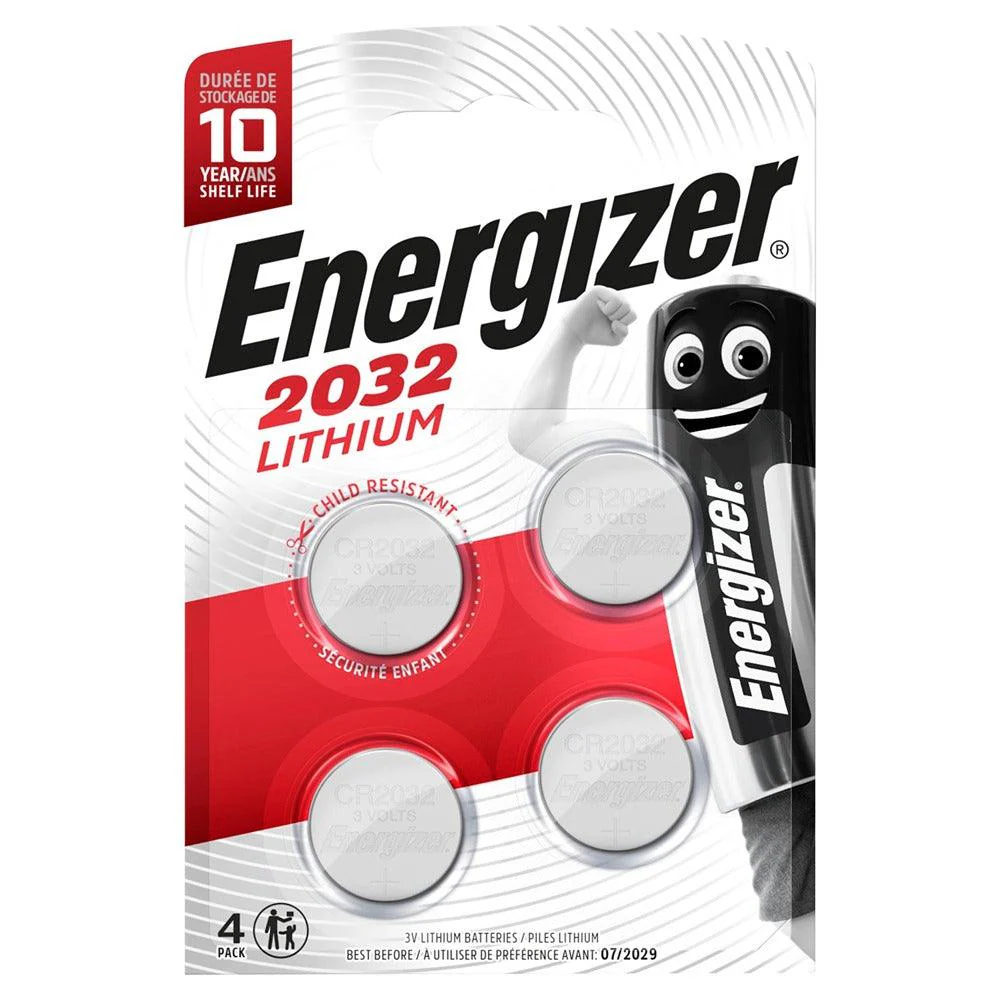 Energizer Button Cell Batteries CR2032 3V Lithium | Pack of 4